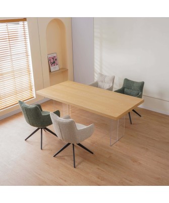Lot de 4 SELINA Fauteuil Pivotant Moderne à 360° avec Base Araignée...