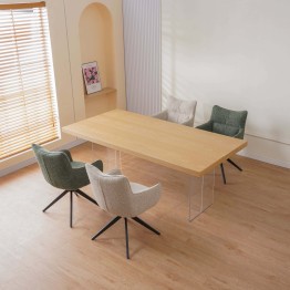 Lot de 4 SELINA Fauteuil Pivotant Moderne à 360° avec Base Araignée...