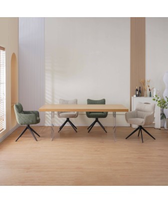 Lot de 4 SELINA Fauteuil Pivotant Moderne à 360° avec Base Araignée...
