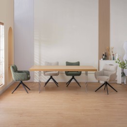 Lot de 4 SELINA Fauteuil Pivotant Moderne à 360° avec Base Araignée...