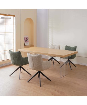 Lot de 4 SELINA Fauteuil Pivotant Moderne à 360° avec Base Araignée...