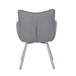 Fauteuil Pivotant Moderne à 360° avec Accoudoirs, Tissu Chinée et P...
