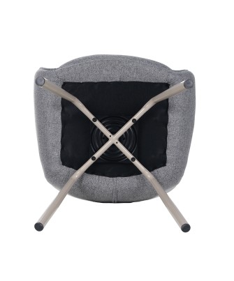Fauteuil Pivotant Moderne à 360° avec Accoudoirs, Tissu Chinée et P...