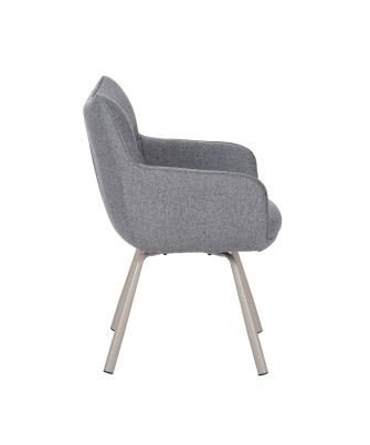 Fauteuil Pivotant Moderne à 360° avec Accoudoirs, Tissu Chinée et P...