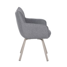 Fauteuil Pivotant Moderne à 360° avec Accoudoirs, Tissu Chinée et P...