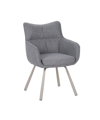 Fauteuil Pivotant Moderne à 360° avec Accoudoirs, Tissu Chinée et P...