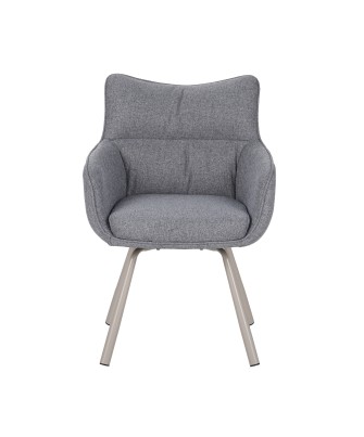 Fauteuil Pivotant Moderne à 360° avec Accoudoirs, Tissu Chinée et P...