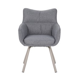 Fauteuil Pivotant Moderne à 360° avec Accoudoirs, Tissu Chinée et P...