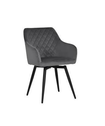 CARLO-SWI Swivel Quilted Velvet Dining Chair with Diamond Pattern