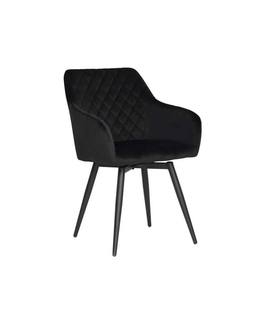 CARLO-SWI Chaise de Salle à Manger Pivotante en Velours Matelassé ...
