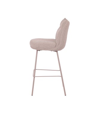 Tabouret de bar contemporain avec dossier et revêtement en tissu bo...