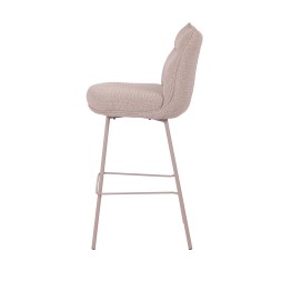 Tabouret de bar contemporain avec dossier et revêtement en tissu bo...