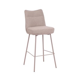 Tabouret de bar contemporain avec dossier et revêtement en tissu bo...