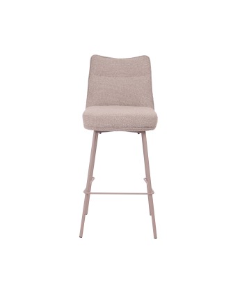Tabouret de bar contemporain avec dossier et revêtement en tissu bo...