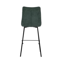 Contemporary Bar Stool with Backrest and Dark Grey Fabric Upholster...