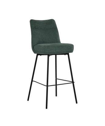 Tabouret de bar contemporain avec dossier et revêtement en tissu gr...