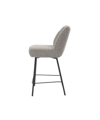 Tabouret de Bar Contemporain avec Revêtement en Tissu Bouclé Accue...