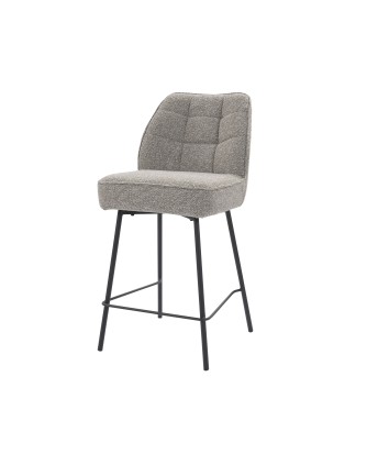 Contemporary Bar Stool with Bouclé Fabric Upholstery