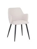 LANCE Contemporary Linen Dining Chair with Armrests