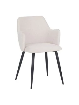 LANCE Contemporary Linen Dining Chair with Armrests