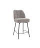 Contemporary Bar Stool with Bouclé Fabric Upholstery