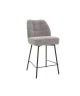 Contemporary Bar Stool with Bouclé Fabric Upholstery
