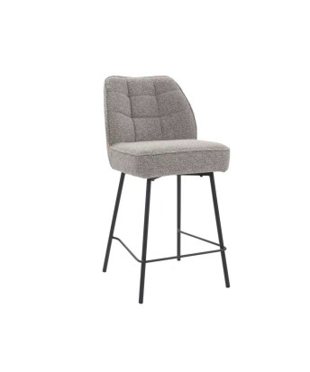 Contemporary Bar Stool with Bouclé Fabric Upholstery