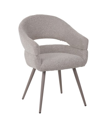 Fauteuil moderne en tissu texturé marron avec piètement conique fix...
