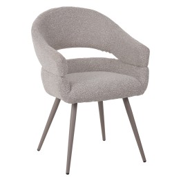 Modern accent armchair in textured brown fabric with fixed conical ...