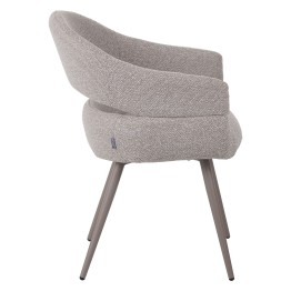 Modern accent armchair in textured brown fabric with fixed conical ...