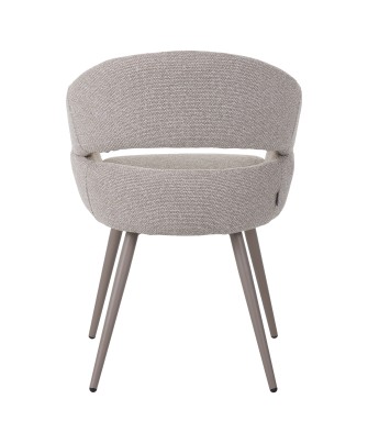 Modern accent armchair in textured brown fabric with fixed conical ...