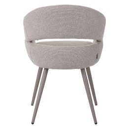 Modern accent armchair in textured brown fabric with fixed conical ...