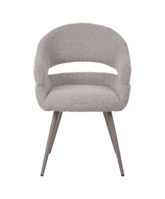 Modern accent armchair in textured brown fabric with fixed conical ...