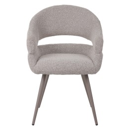 Modern accent armchair in textured brown fabric with fixed conical ...