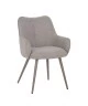 Fauteuil moderne en tissu texturé beige taupe avec piètement coniqu...