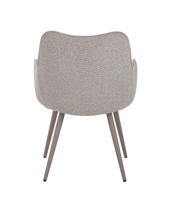 Fauteuil moderne en tissu texturé beige taupe avec piètement coniqu...