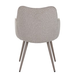 Fauteuil moderne en tissu texturé beige taupe avec piètement coniqu...