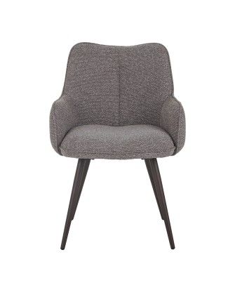 Fauteuil moderne en tissu texturé beige taupe avec piètement coniqu...