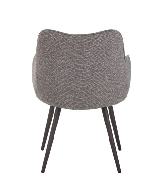 Fauteuil moderne en tissu texturé beige taupe avec piètement coniqu...