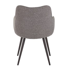 Fauteuil moderne en tissu texturé beige taupe avec piètement coniqu...