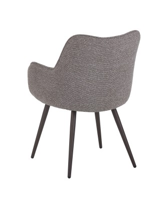 Fauteuil moderne en tissu texturé beige taupe avec piètement coniqu...