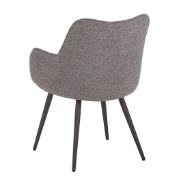 Fauteuil moderne en tissu texturé beige taupe avec piètement coniqu...