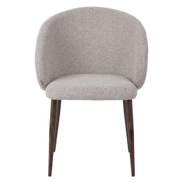 Chaise de Salle à Manger Minimaliste en Tissu Bouclé Côtelé avec Pi...