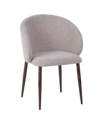 Chaise de Salle à Manger Minimaliste en Tissu Bouclé Côtelé avec Pi...