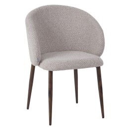 Chaise de Salle à Manger Minimaliste en Tissu Bouclé Côtelé avec Pi...