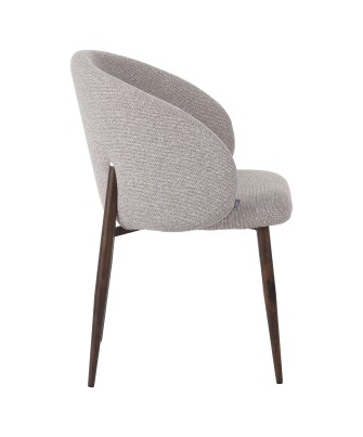 Chaise de Salle à Manger Minimaliste en Tissu Bouclé Côtelé avec Pi...