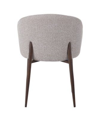 Chaise de Salle à Manger Minimaliste en Tissu Bouclé Côtelé avec Pi...