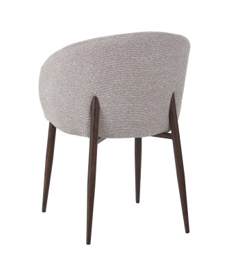 Chaise de Salle à Manger Minimaliste en Tissu Bouclé Côtelé avec Pi...