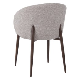 Chaise de Salle à Manger Minimaliste en Tissu Bouclé Côtelé avec Pi...
