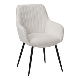 Mira Fauteuil de Salle à Manger Élégant en Tissu Beige avec Pieds M...
